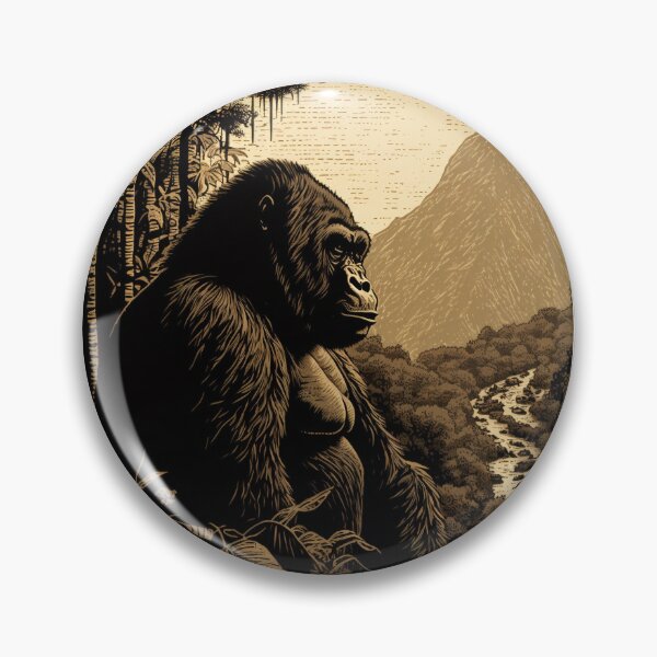 Item preview, Mountain Gorilla Retro Gorilla sitting in Mountain designed and sold by Brockinator.