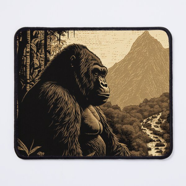 Item preview, Mountain Gorilla Retro Gorilla sitting in Mountain designed and sold by Brockinator.