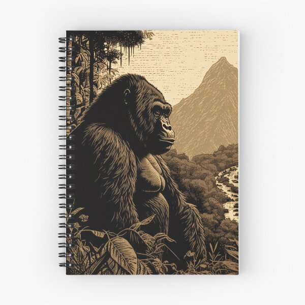 Item preview, Mountain Gorilla Retro Gorilla sitting in Mountain designed and sold by Brockinator.
