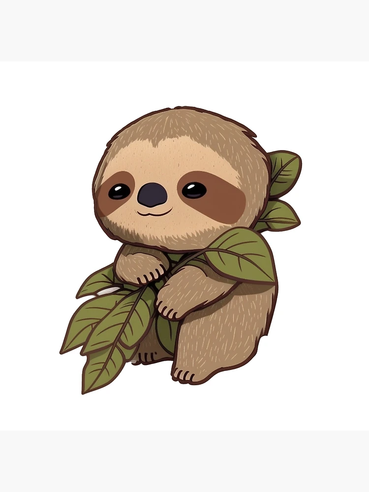 Sketchbook: A Cute Sloth Kawaii Sketchbook for Kids: 100 Pages of 8. 5 X11 Blank Paper for Drawing, Doodling Or Sketching