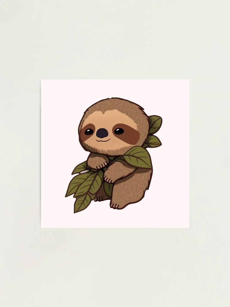 Cute Sloth Drawing Baby Sloth Watercolor Digital Art By Lonthi Elon