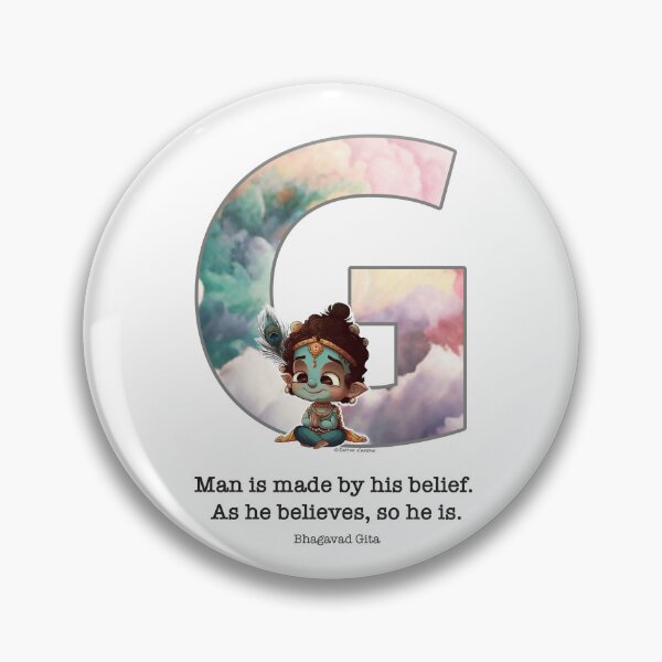 Item preview, Letter G Lord Shri Krishna Quote designed and sold by SattvaCentric.