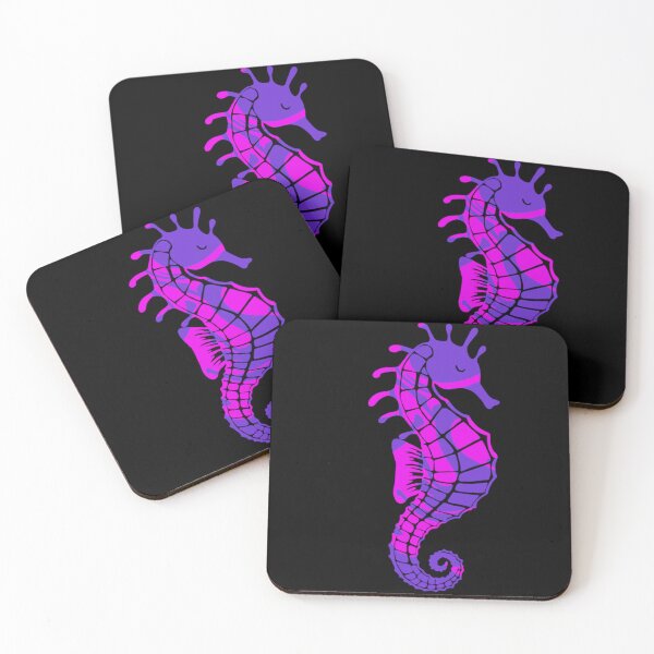 Item preview, Purple and Pink Seahorse on Black designed and sold by birdsofthePNW.