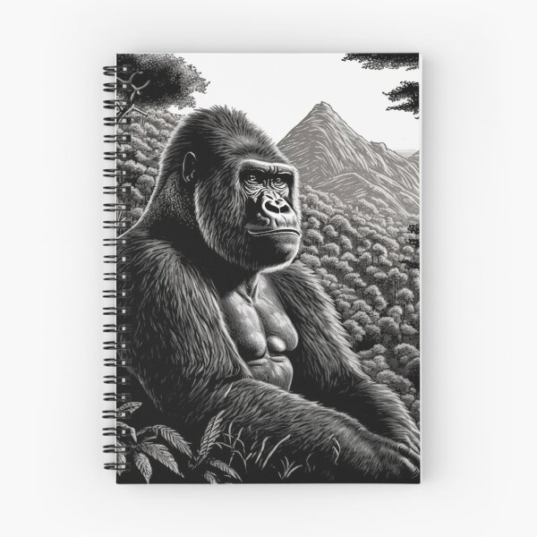 Item preview, Mountain Gorilla Black and White Gorilla sitting in Mountain designed and sold by Brockinator.