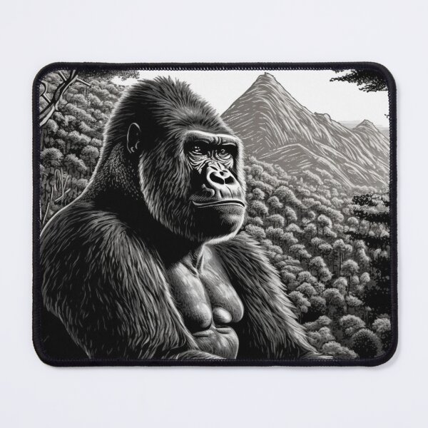 Item preview, Mountain Gorilla Black and White Gorilla sitting in Mountain designed and sold by Brockinator.