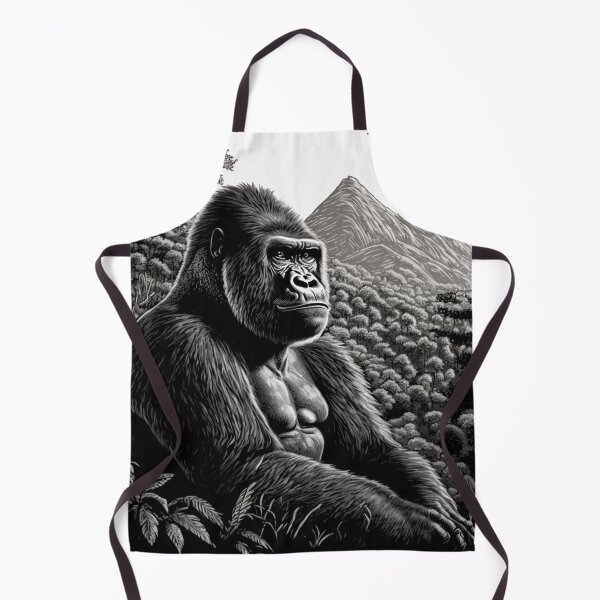 Item preview, Mountain Gorilla Black and White Gorilla sitting in Mountain designed and sold by Brockinator.