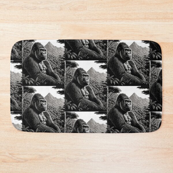 Item preview, Mountain Gorilla Black and White Gorilla sitting in Mountain designed and sold by Brockinator.