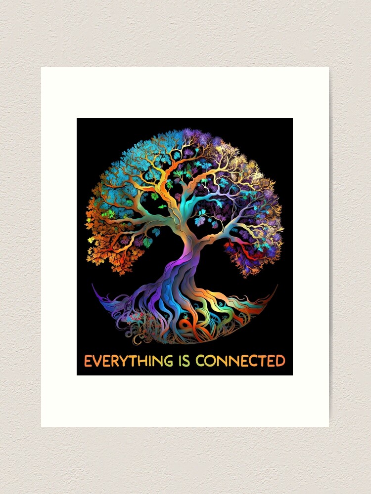 Colorful Tree of Life Representing Interconnectedness, Text Version Art  Print for Sale by Mythic-Dream