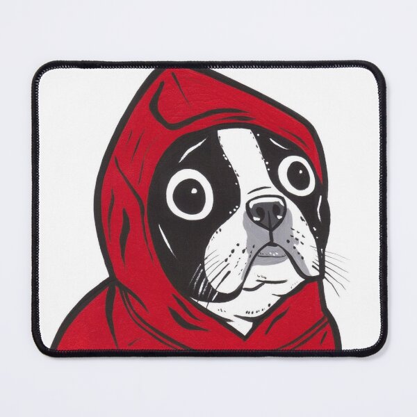 Item preview, Boston Terrier in a Red Hoodie designed and sold by turddemon.