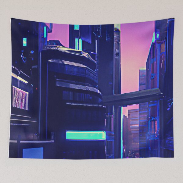 Aperçu de l'œuvre Ville cyberpunk dystopique | Dystopifier créée et vendue par Dystopify.