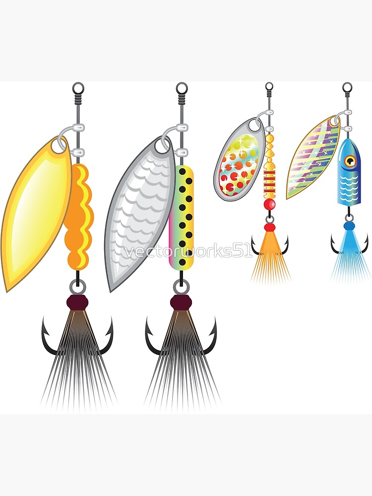 Large and Small spinners fishing lures Postcard for Sale by vectorworks51