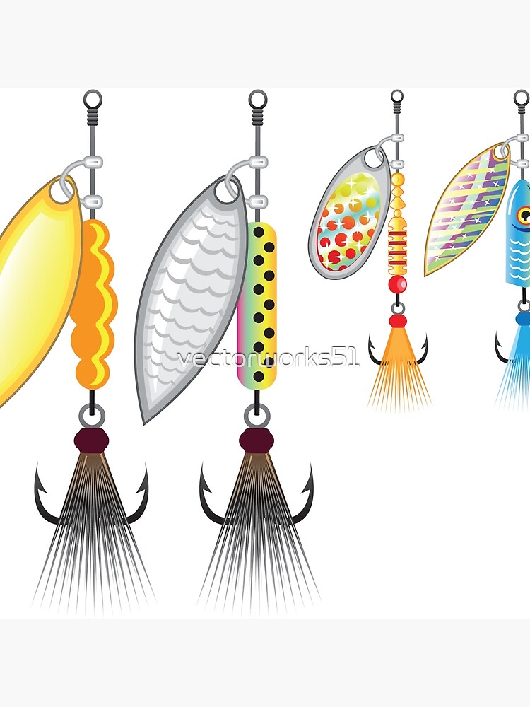 Large and Small spinners fishing lures Art Board Print for Sale by  vectorworks51