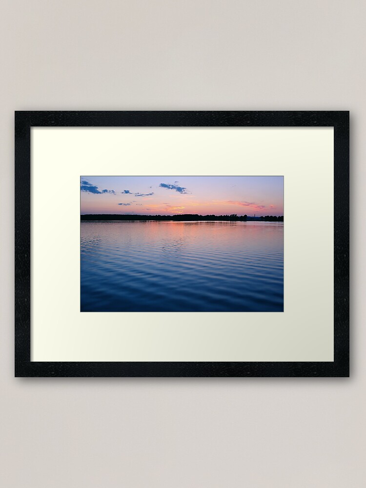 Thumbnail 1 of 7, Framed Art Print, Sunset over River designed and sold by Mallorn.