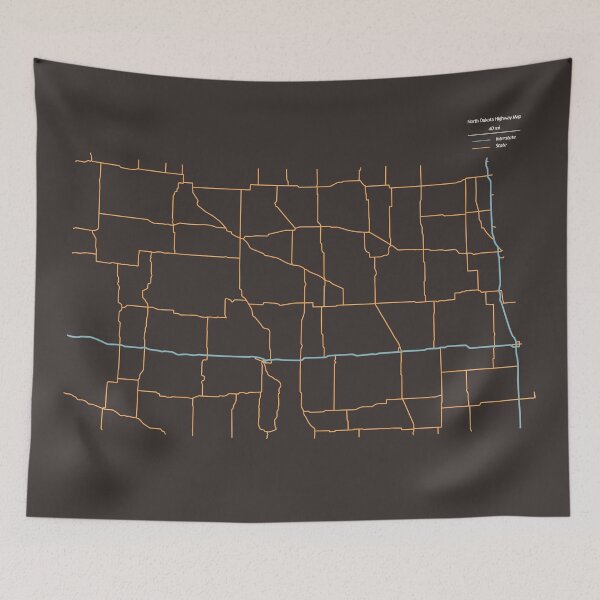 Item preview, North Dakota Highways designed and sold by FinlayMcNevin.