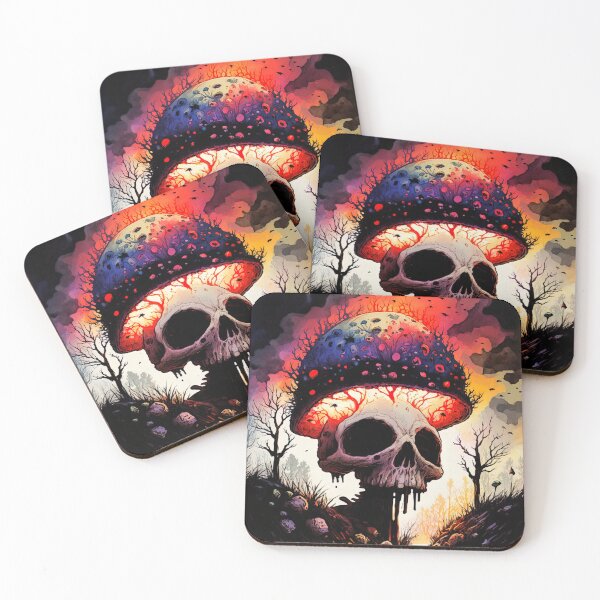 Item preview, Fiery Mushroom Skull Abstract Art designed and sold by Critical Meltdown.