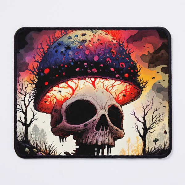 Item preview, Fiery Mushroom Skull Abstract Art designed and sold by Critical Meltdown.