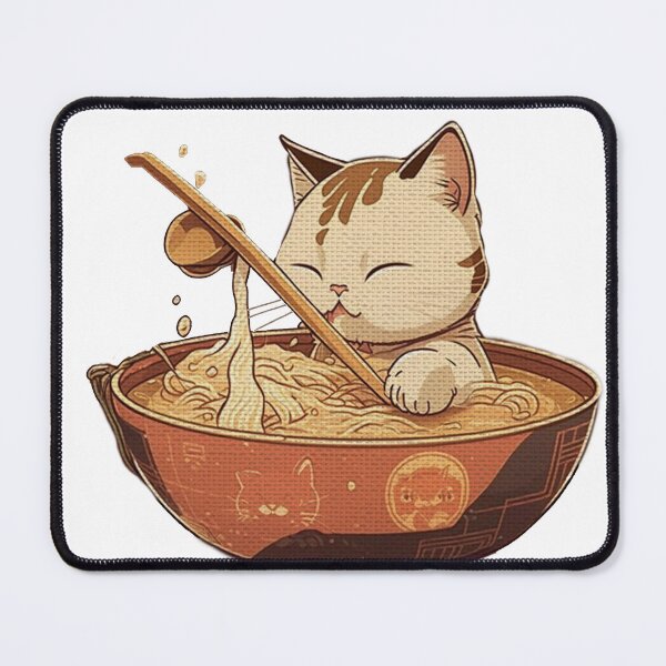 Artikelvorschau, Katze isst Ramen entworfen und verkauft von sileaant.