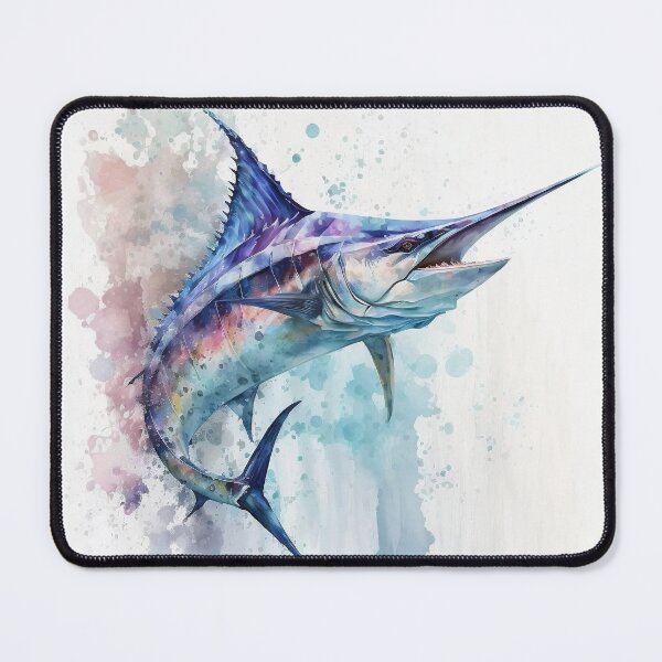 Item preview, Watercolor swordfish swims on a beautiful watercolor background. designed and sold by bejarano21.