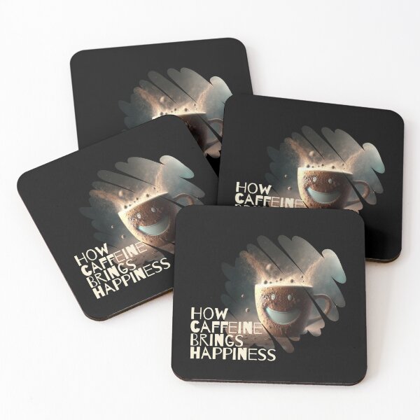 Item preview, How Caffeine Brings Happiness Funny Art designed and sold by Cute-Jory-Store.
