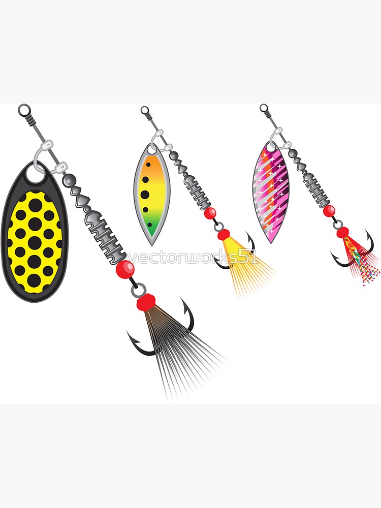 Random Color Spinners fishing lures Sticker for Sale by vectorworks51