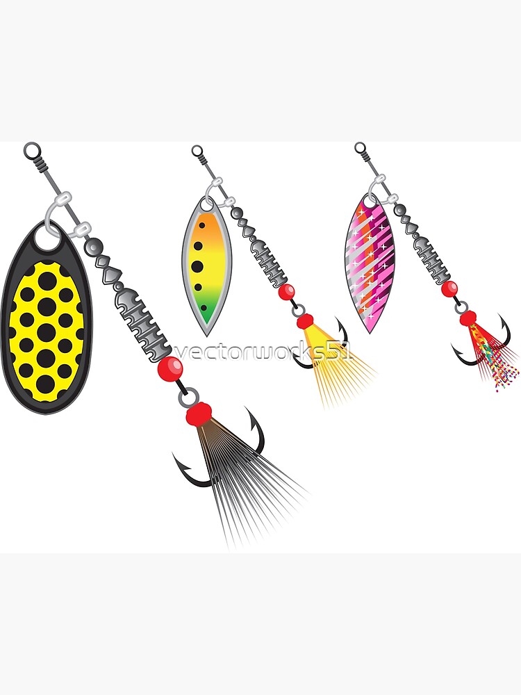 Large and Small spinners fishing lures Art Board Print for Sale