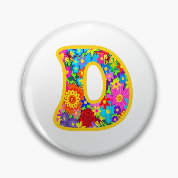 Item preview, Yellow Floral Alphabet Letter D – Colorful Boho Psychedelic Flower Typography Art designed and sold by Vividality.