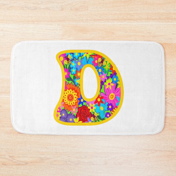 Item preview, Yellow Floral Alphabet Letter D – Colorful Boho Psychedelic Flower Typography Art designed and sold by Vividality.