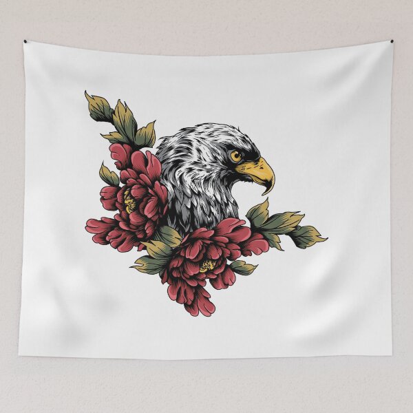 Item preview, Eagle with Flowers designed and sold by RedNeo.