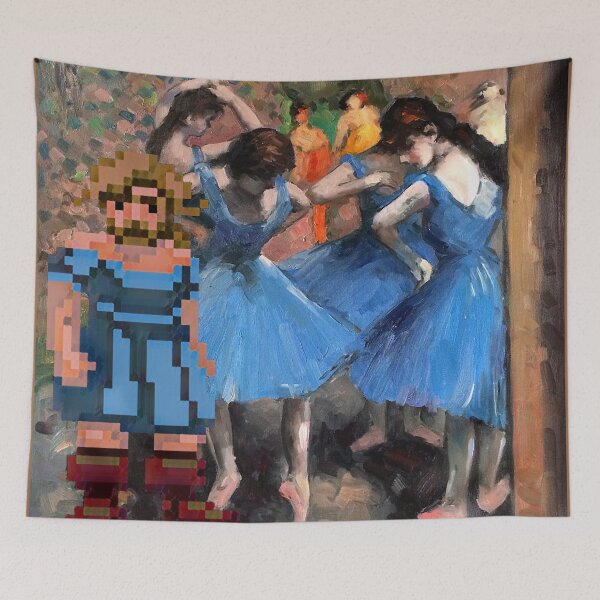 Item preview, Guybrush dancer in blue (Monkey Island X Degas) - Clothing, gadgets & face masks designed and sold by spegnilcomputer.