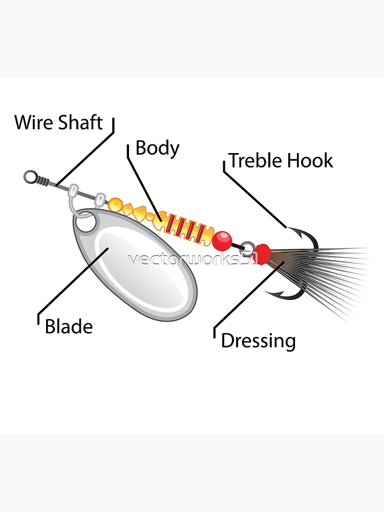 Spinner lure diagram Art Print for Sale by vectorworks51