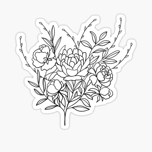 Floral bouquet Sticker for Sale by TracyHelenArt