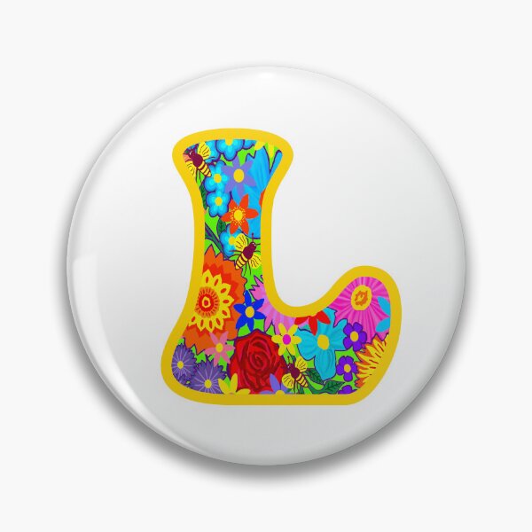 Item preview, Yellow Floral Alphabet Letter L – Colorful Boho Psychedelic Flower Typography Art designed and sold by Vividality.