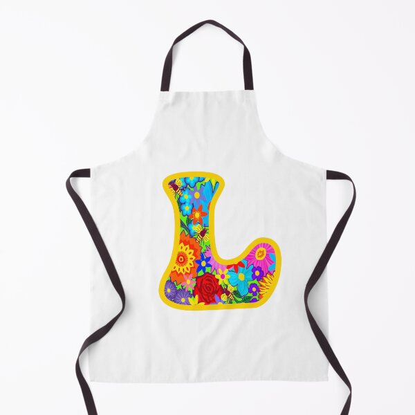 Item preview, Yellow Floral Alphabet Letter L – Colorful Boho Psychedelic Flower Typography Art designed and sold by Vividality.