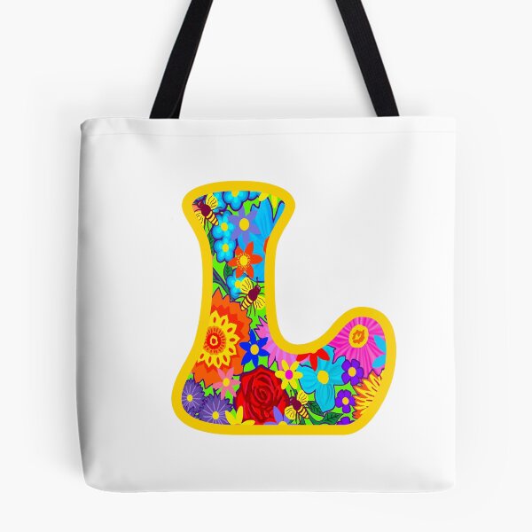 Item preview, Yellow Floral Alphabet Letter L – Colorful Boho Psychedelic Flower Typography Art designed and sold by Vividality.
