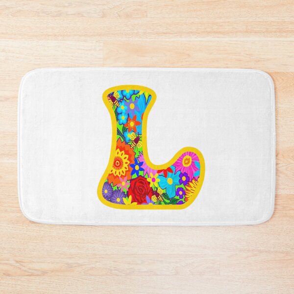 Item preview, Yellow Floral Alphabet Letter L – Colorful Boho Psychedelic Flower Typography Art designed and sold by Vividality.