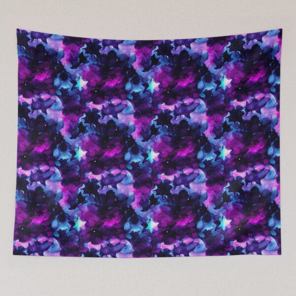 Item preview, Purple and blue space pattern with small stars designed and sold by YeKnot.