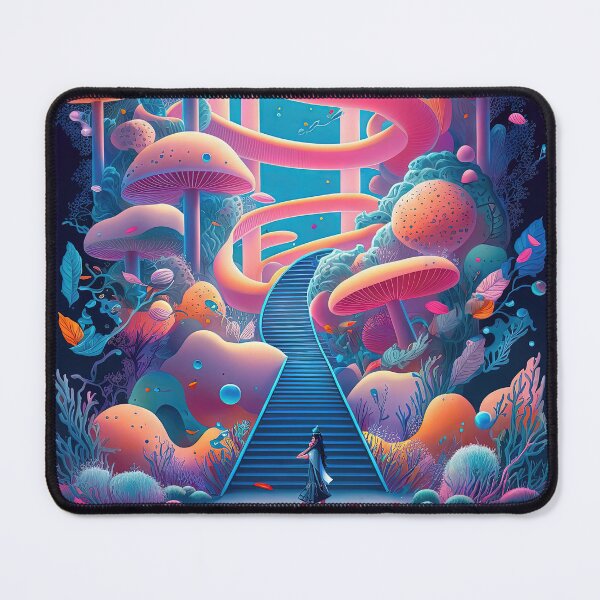 Item preview, Stairway to Mushroom Paradise, Psychedelic Sumptuous and Gorgeous Fantasy Image - Very High Resolution - Original Artwork designed and sold by CloudofKnowing.