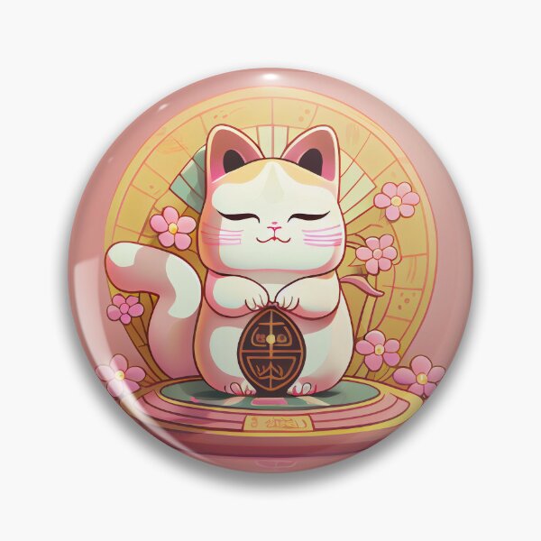 Item preview, Maneki neko cat of luck and fortune pink designed and sold by Quiki.