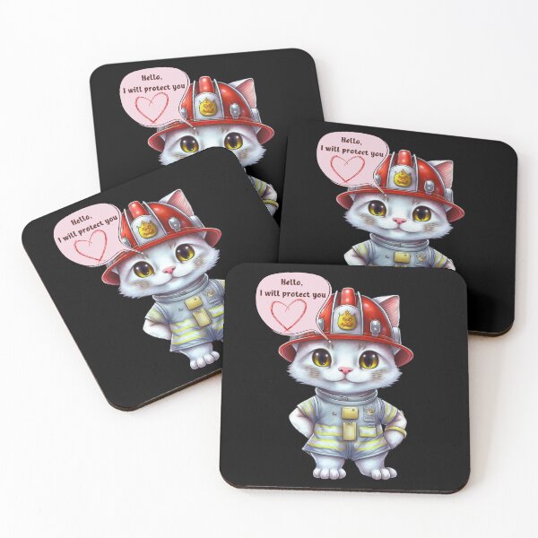 Item preview, Firefighter, i will protect you, cat designed and sold by HarriPaloma.