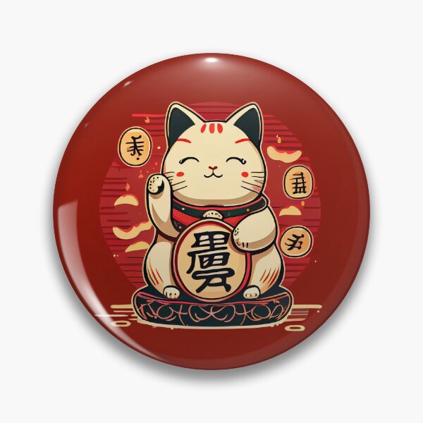 Item preview, Maneki neko cat of luck and fortune red designed and sold by Quiki.