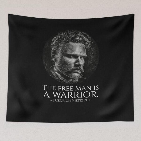 Item preview, Friedrich Nietzsche Quote - The Free Man Is A Warrior. - Philosophy designed and sold by Styrman.