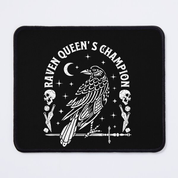 Item preview, RAVEN QUEEN'S CHAMPION, Crow, skulls, warlock rogue daggers and dnd dice. designed and sold by DungeonAtelier.
