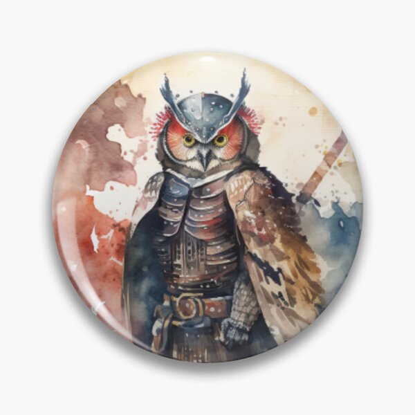 Item preview, Samurai Owl Watercolor designed and sold by AdvancedApe.