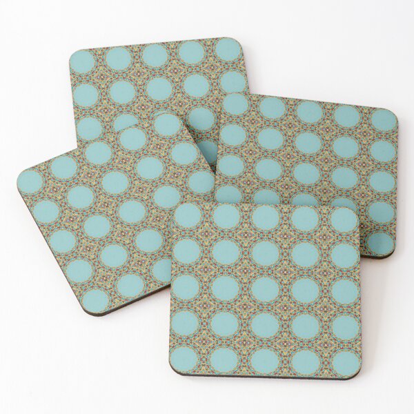 Aperçu de l'œuvre Motif Kaléidoscope avec pierres turquoise et or 20 créée et vendue par Swabcraft.