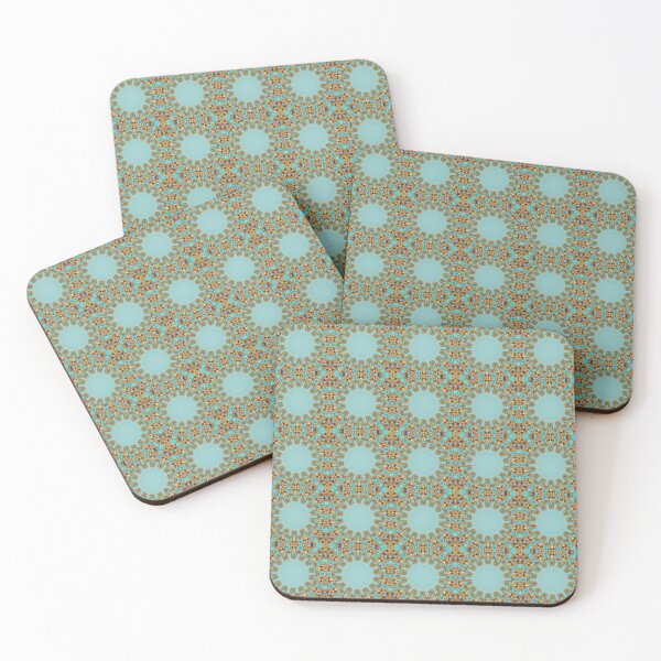 Aperçu de l'œuvre Turquoise and Gold gemmed Kaleidoscope pattern 21 créée et vendue par Swabcraft.