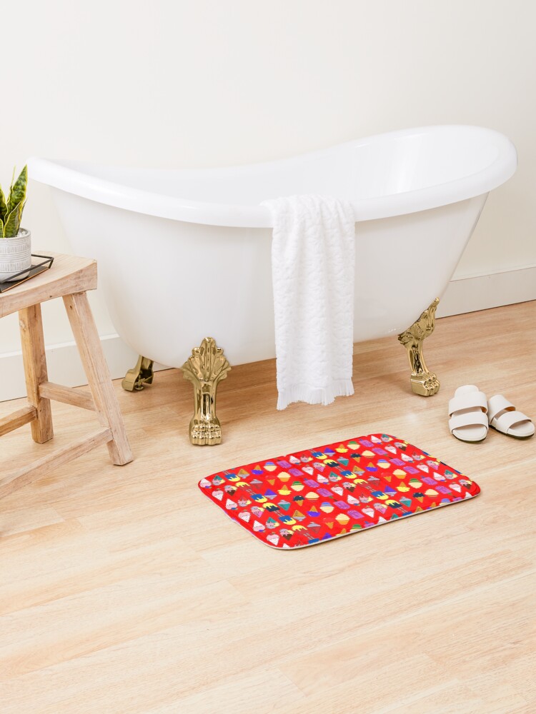 Thumbnail 2 of 6, Bath Mat, Ice Cream Flavour Red Background designed and sold by DesignMore21.