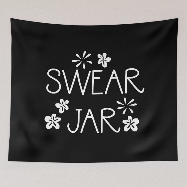 Item preview, SWEAR JAR (with cute flowers) designed and sold by jazzydevil.