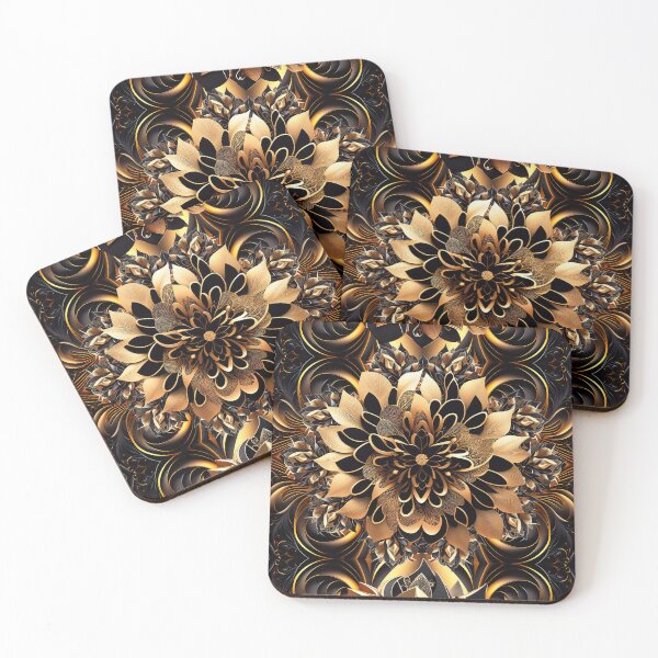 Item preview, Elegant Luxury Golden Floral Abstract Art designed and sold by SyanArt.
