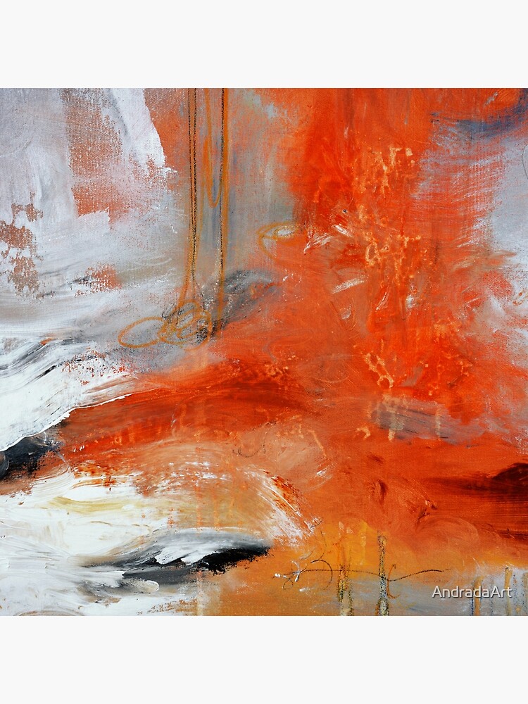 Red Orange Abstract Print by AndradaArt