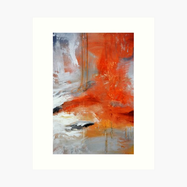 original painting modern art ROCK and ROLL TONIGHT large orange green blue abstract giclee print of painting free shipping